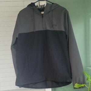 Vans Two-Tone Hooded Pullover Windbreaker in Gray and Black